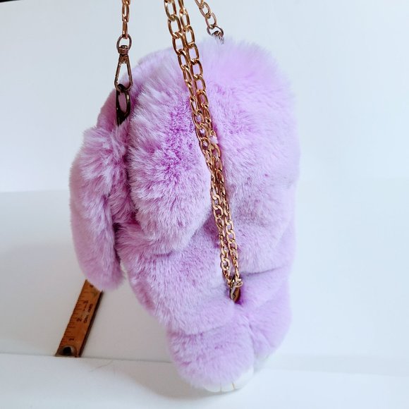 Kawaii Purple Plush Cute Rabbit Crossbody Bag/Backpack - Picture 7 of 13